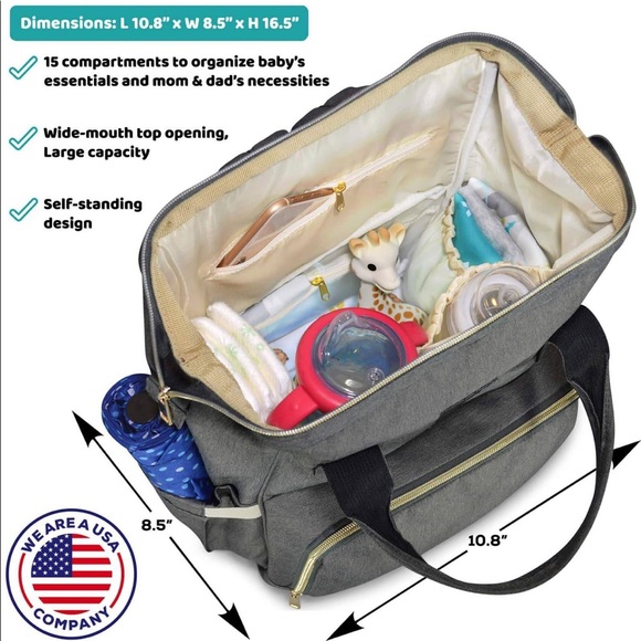 Soulsten Diaper Bag Backpack in Gray - Picture 13 of 14